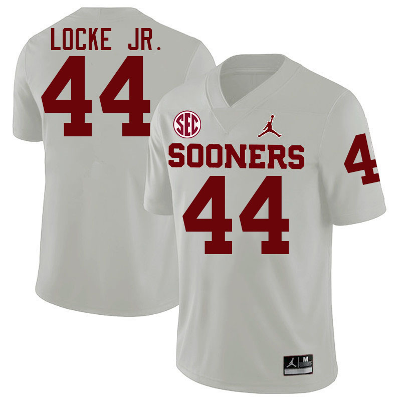 Oklahoma Sooners #44 John Locke Jr. College Football Jersey Stitched-White
